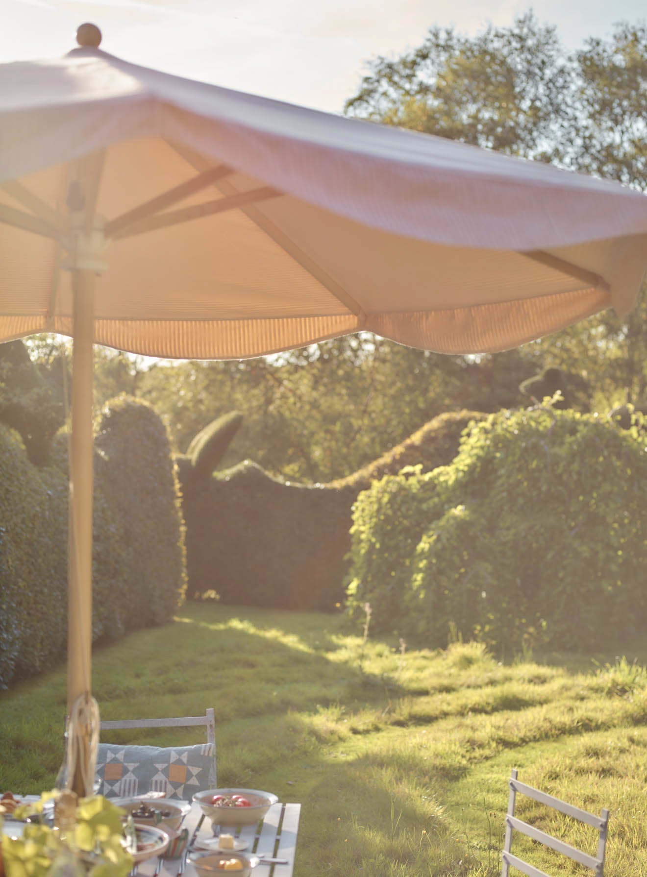 Polperro Parasol, Pink Stripe