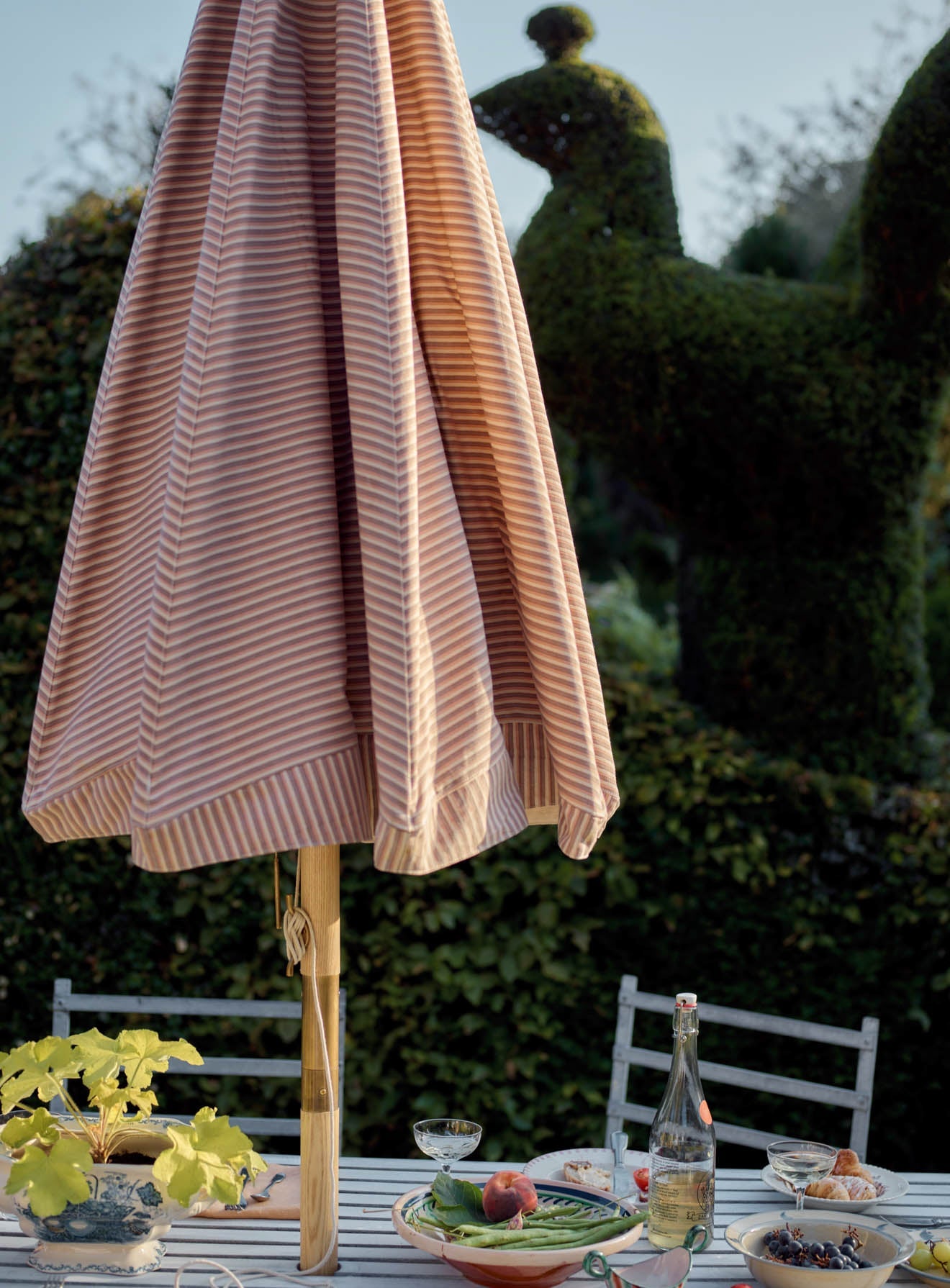 Polperro Parasol, Pink Stripe