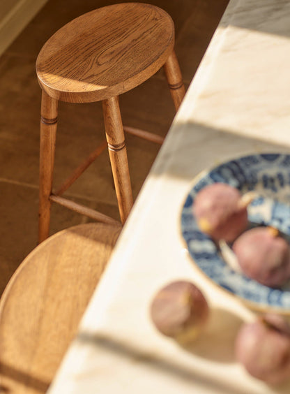 Oval Oak Bar Stool