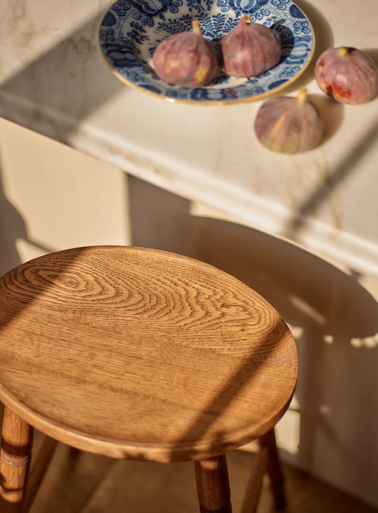 Oval Oak Bar Stool