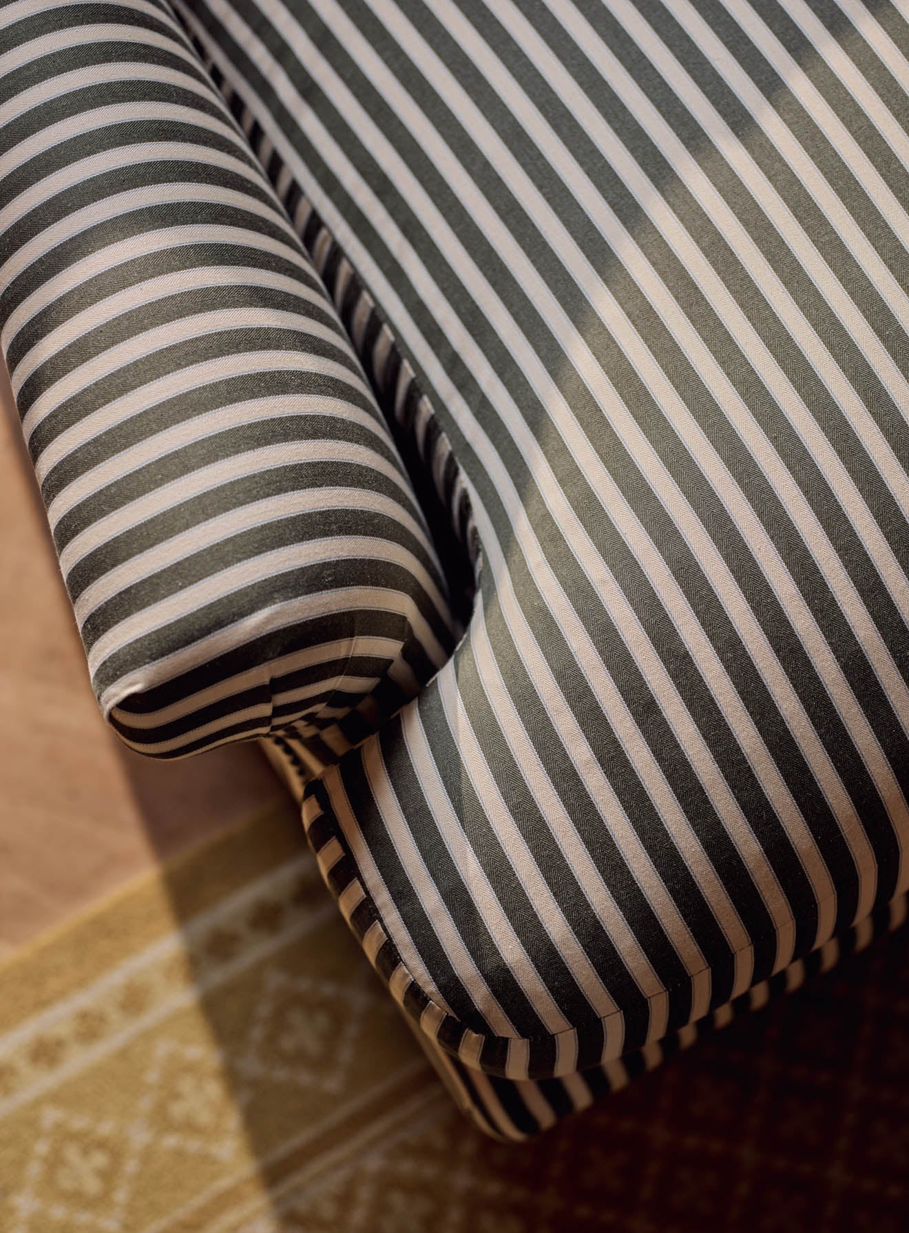 Remy Sofa, Three Seater, Heritage Green Stripe