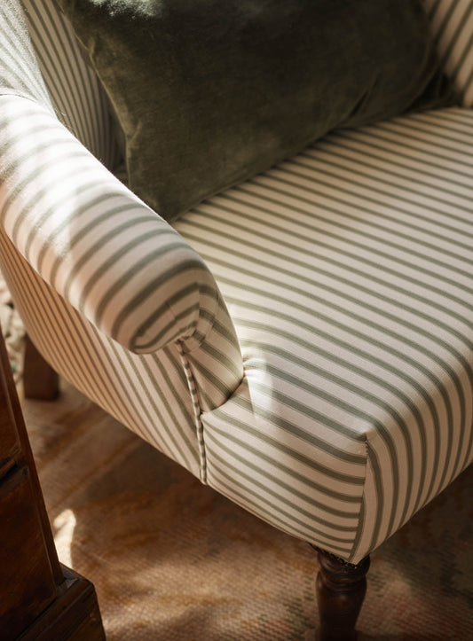 Clandon Armchair, Sage Stripe