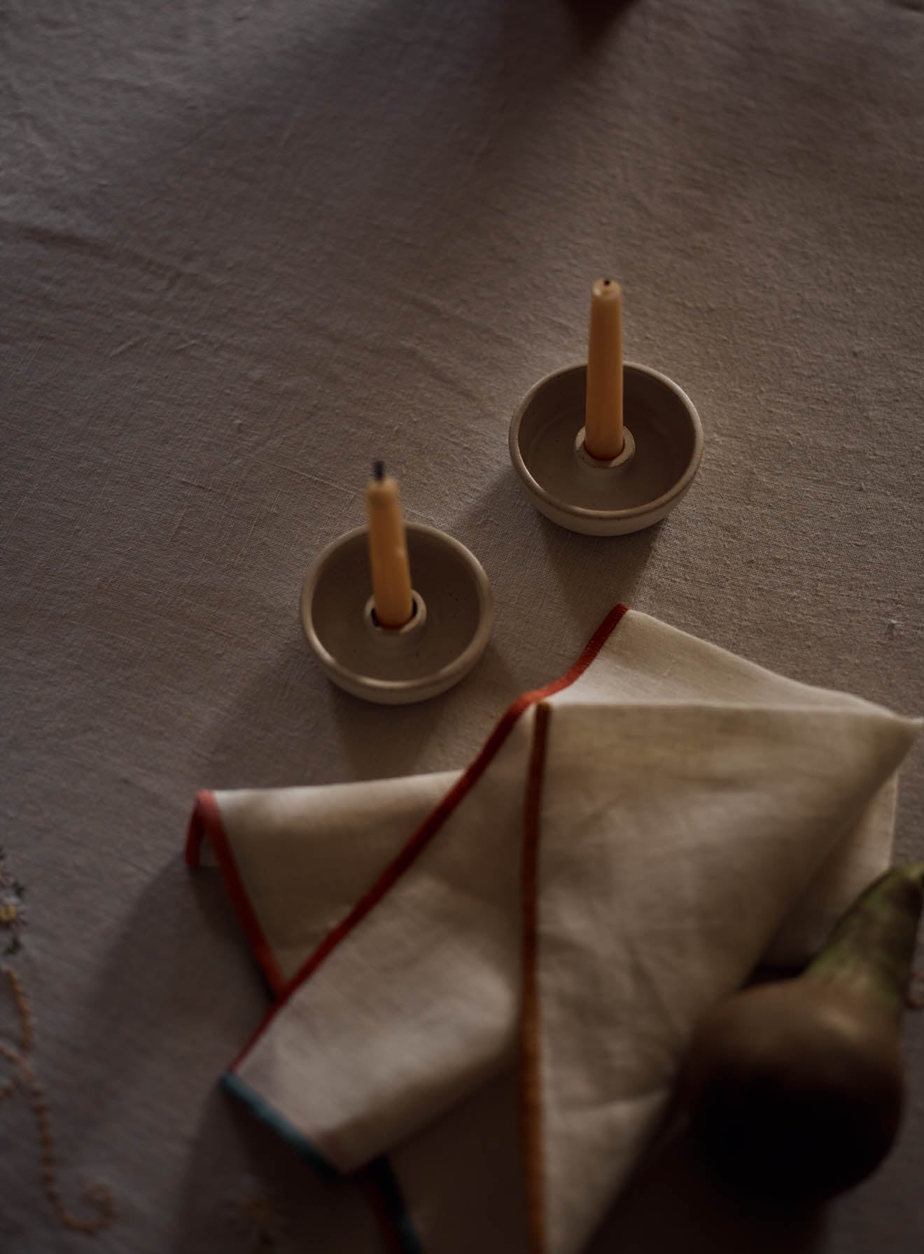 Stoneware Candle Holder