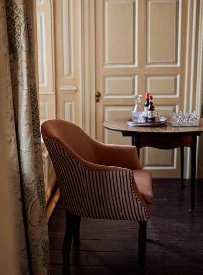 Bennett Library Chair, Plaster Pink & Heritage Red Stripe