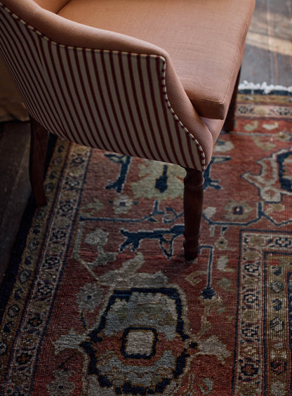 Bennett Library Chair, Plaster Pink & Heritage Red Stripe