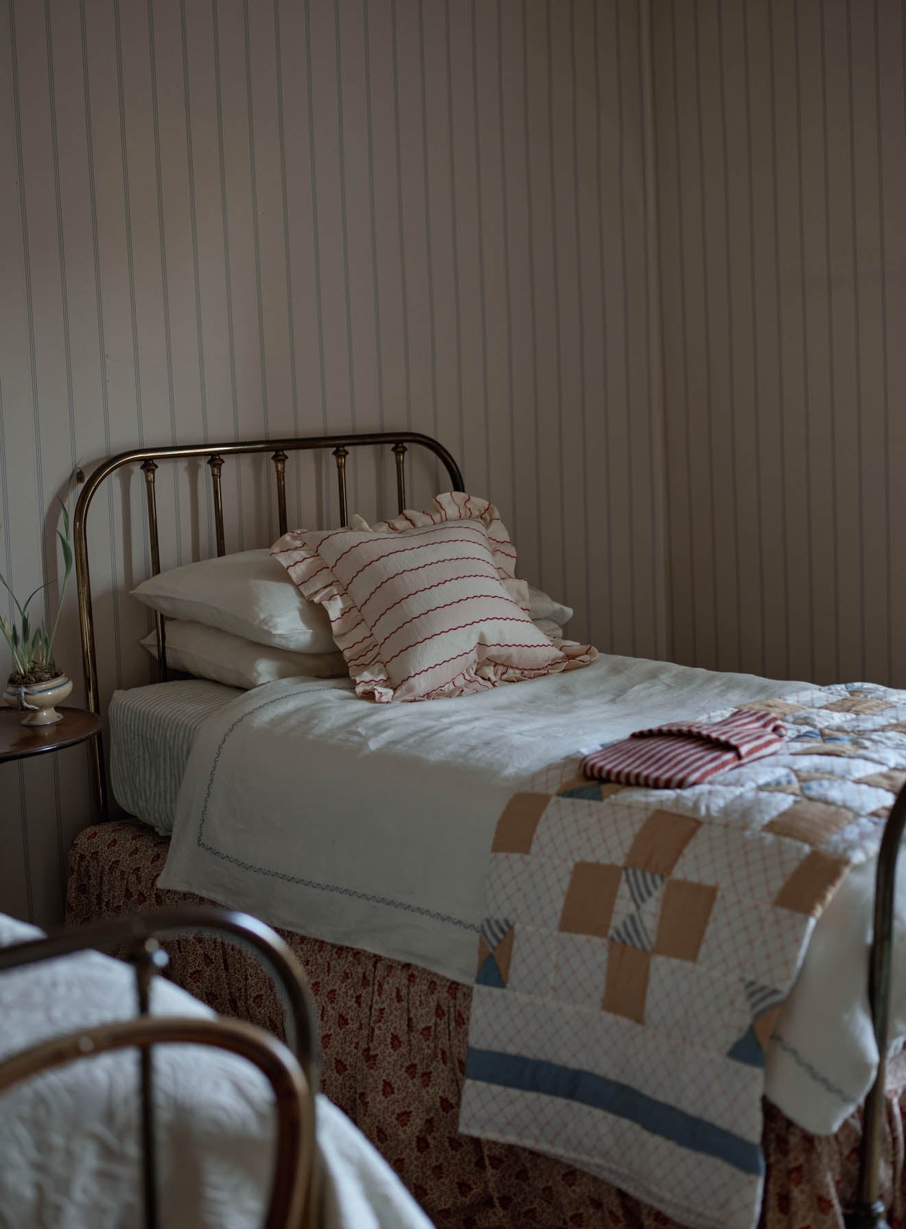 Lambswool Hot Water Bottle, Rust Stripe