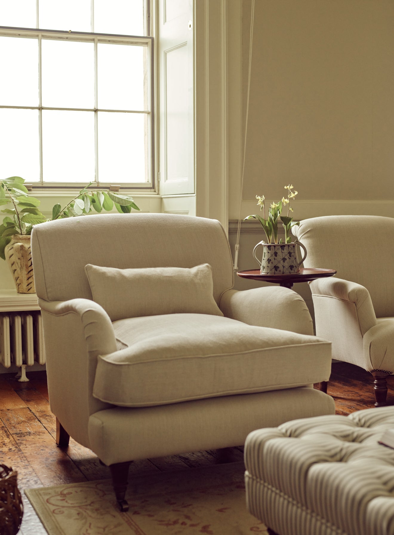 Abington Armchair, Ecru Linen