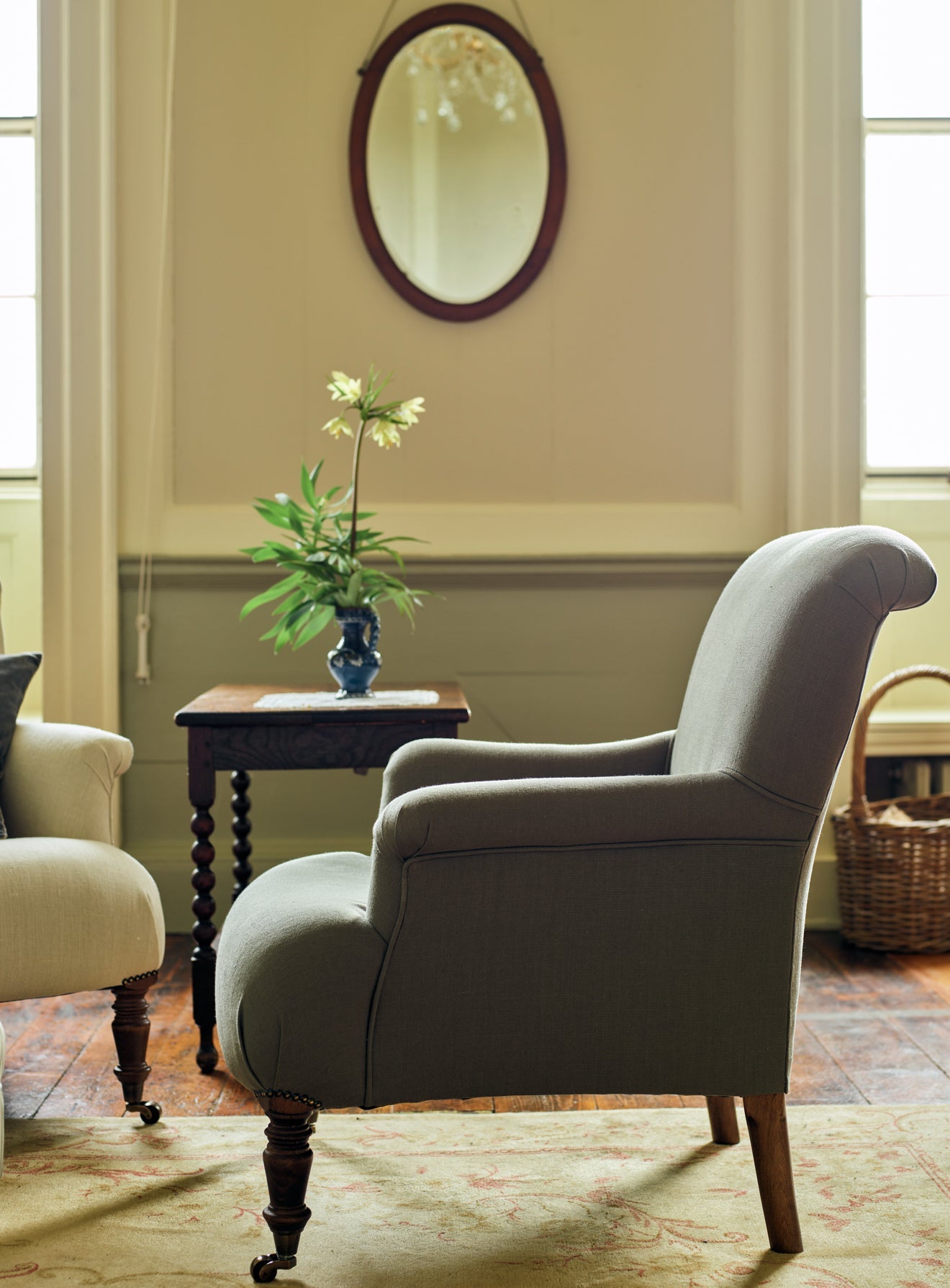Finley Armchair, Moss Linen