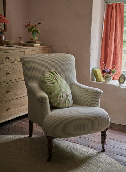 Finley Armchair, Grey Ticking Stripe