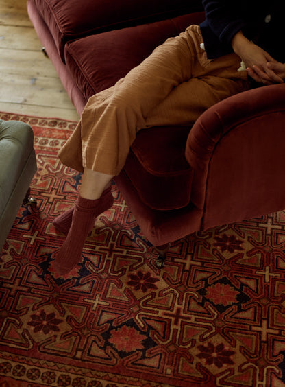 Abington Sofa, Two Seater, Rust Velvet