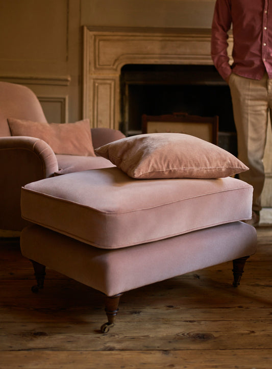 Abington Footstool, Clover Velvet