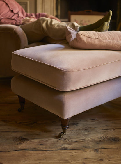 Abington Footstool, Clover Velvet