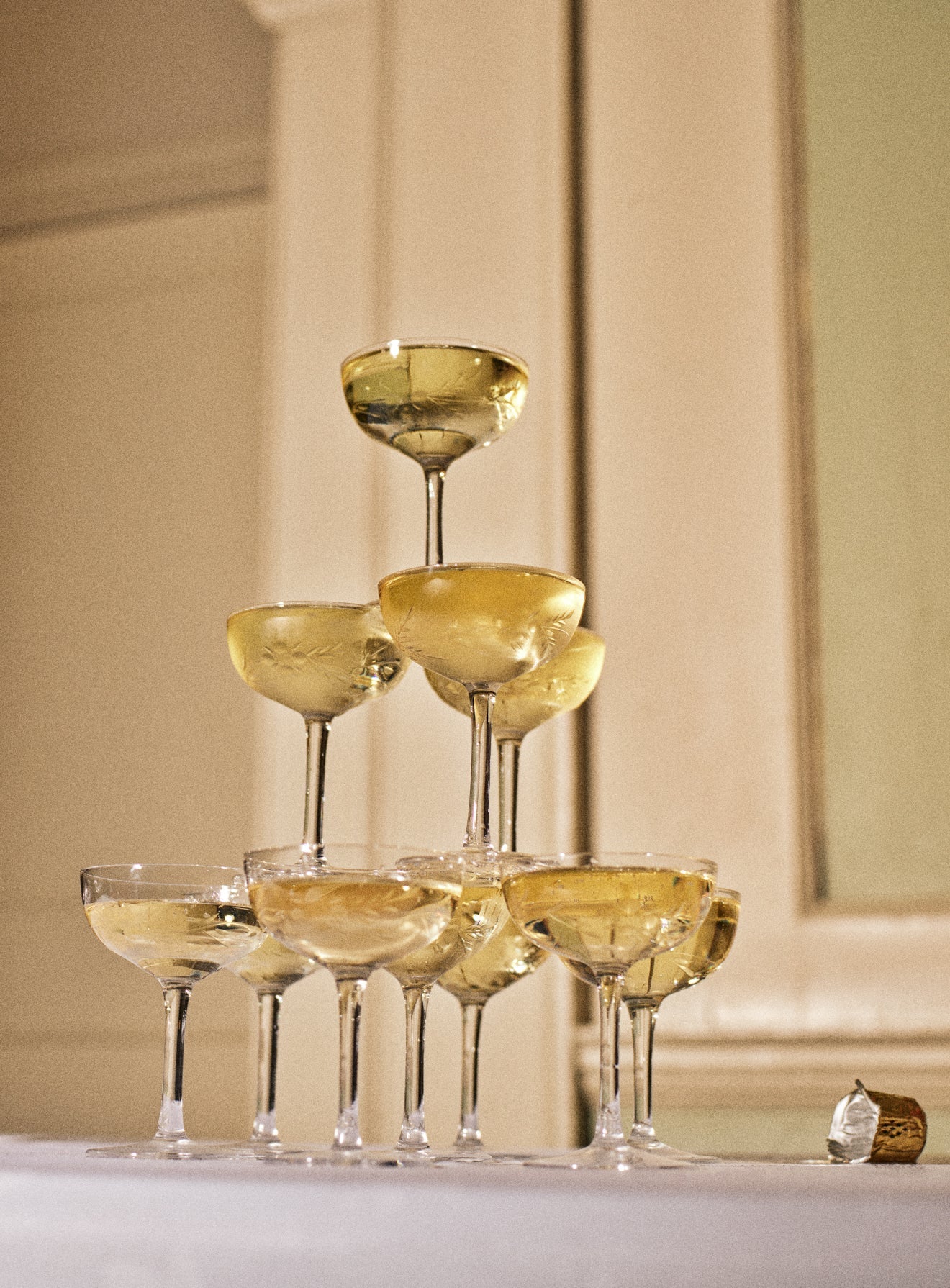 Dillie Champagne Saucers, Set of Four