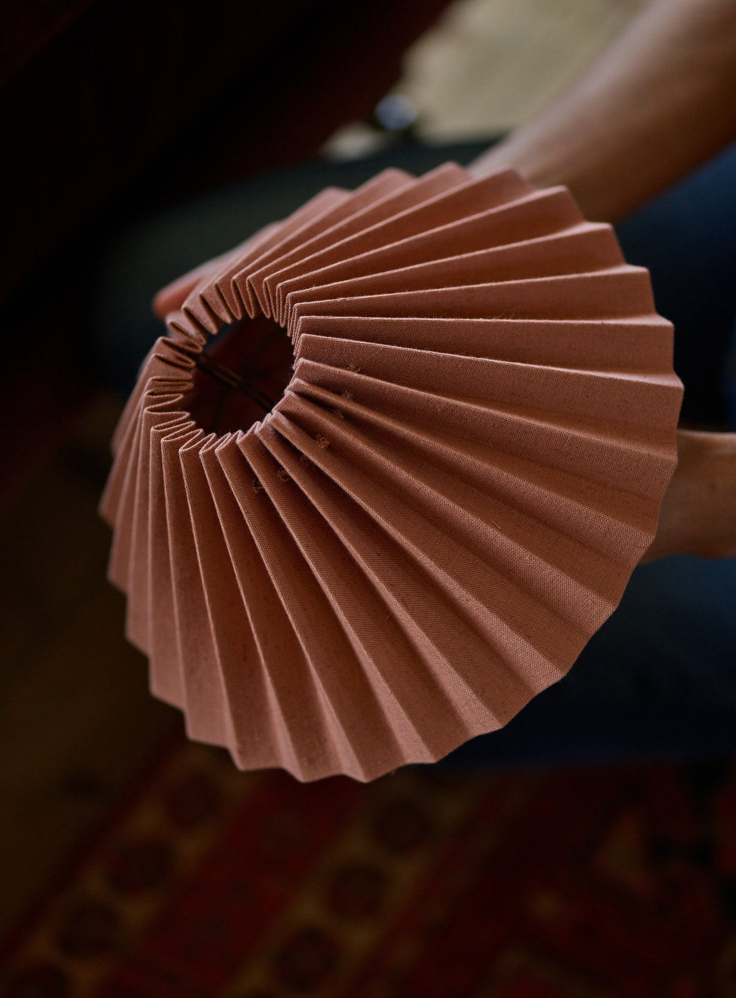 Nora Pleated Lampshade, Small, Plaster Pink