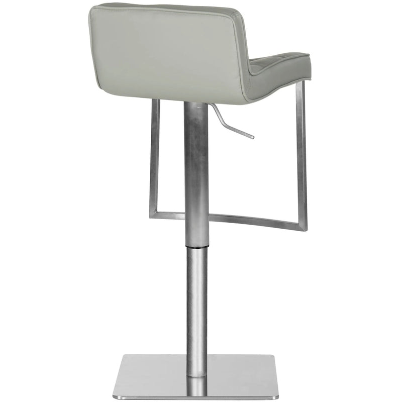 Lyndy 24.8-34.2-inch White Leather Adjustable Swivel Bar Stool - 20.1 x 16.5 x 29.9 - 20Wx17Dx30H