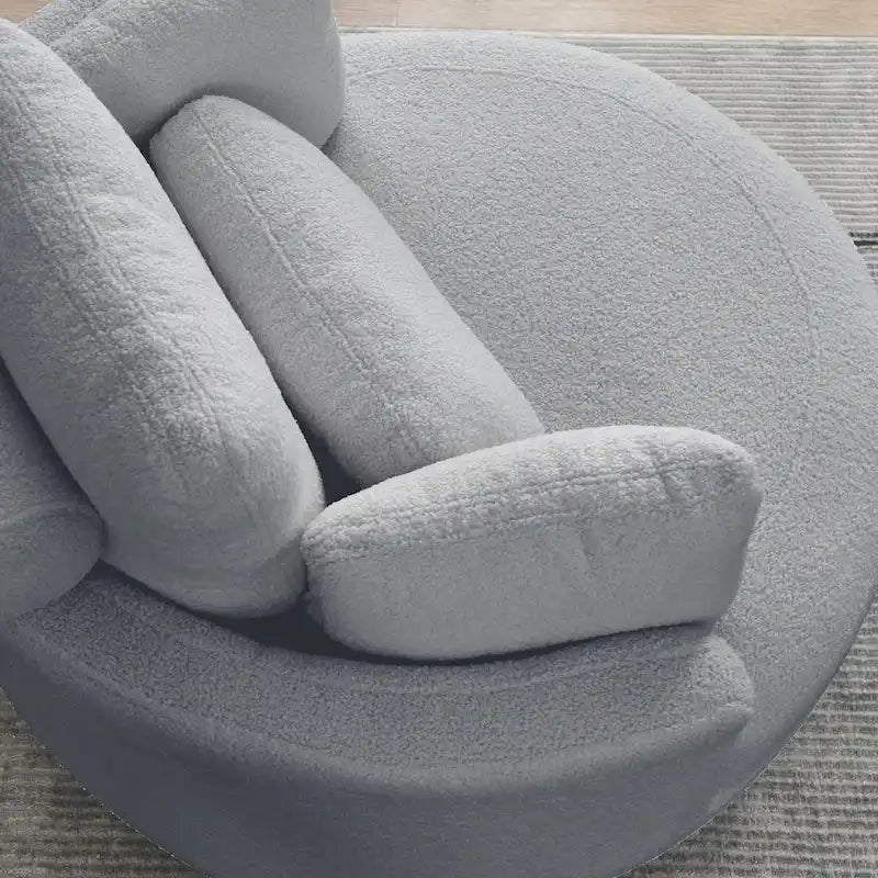 39W Moon Upholstered Swivel Accent Barrel Chair with Storage Ottoman for Living Room - 51 x 39 x 30.5