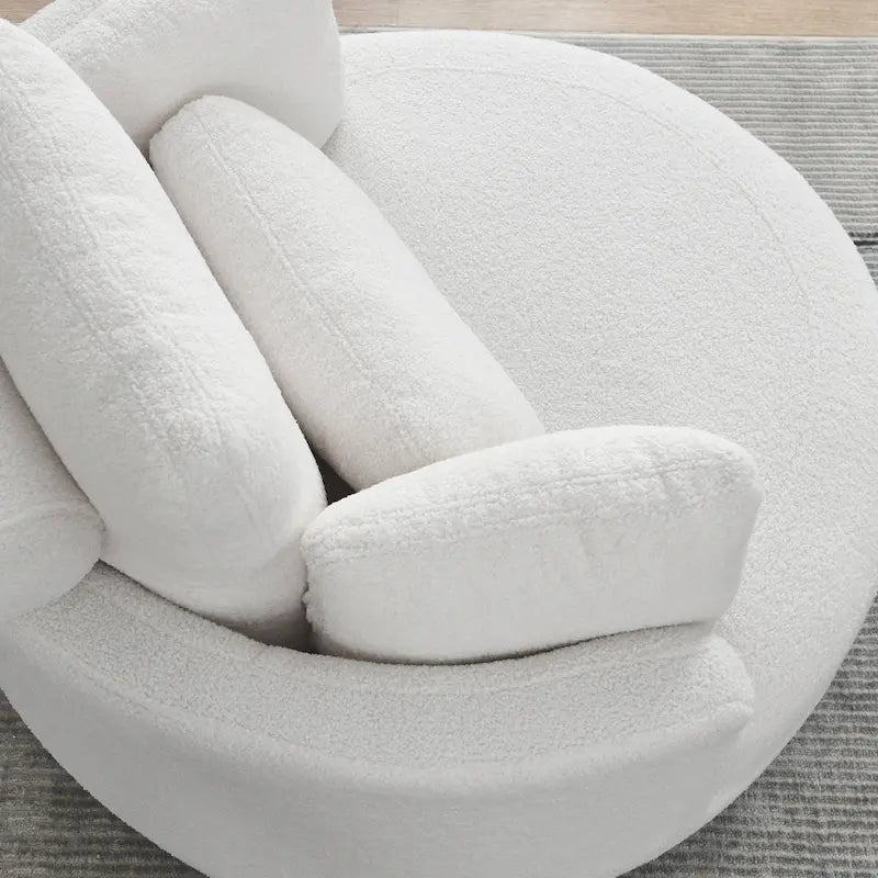 39W Moon Upholstered Swivel Accent Barrel Chair with Storage Ottoman for Living Room - 51 x 39 x 30.5