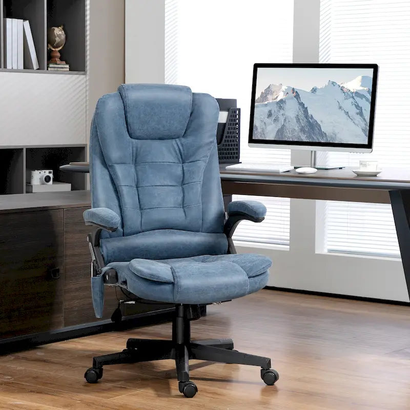 HOMCOM High Back Vibration Massage Office Chair with 6 Vibration Points, Beige