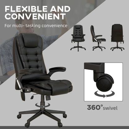 HOMCOM High Back Vibration Massage Office Chair with 6 Vibration Points, Beige