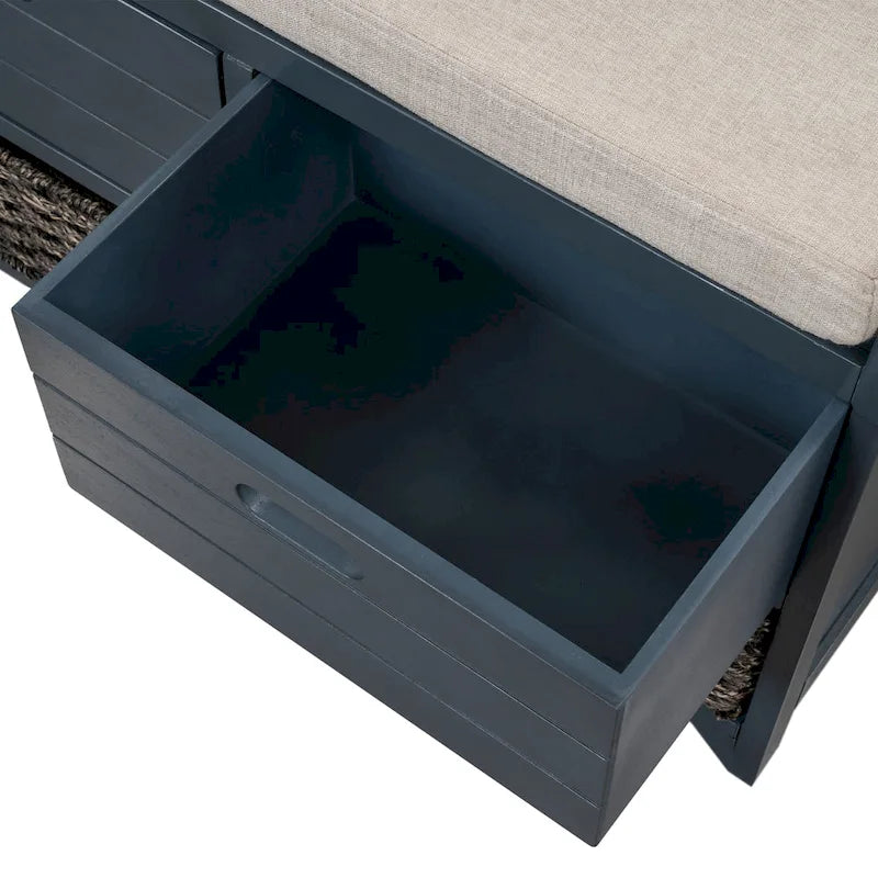Storage Bench with Removable Basket and 2 Drawers