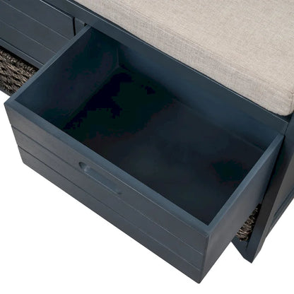 Storage Bench with Removable Basket and 2 Drawers