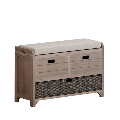Storage Bench with Removable Basket and 2 Drawers