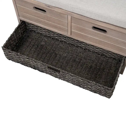 Storage Bench with Removable Basket and 2 Drawers