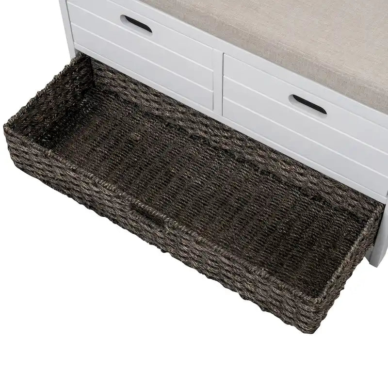 Storage Bench with Removable Basket and 2 Drawers