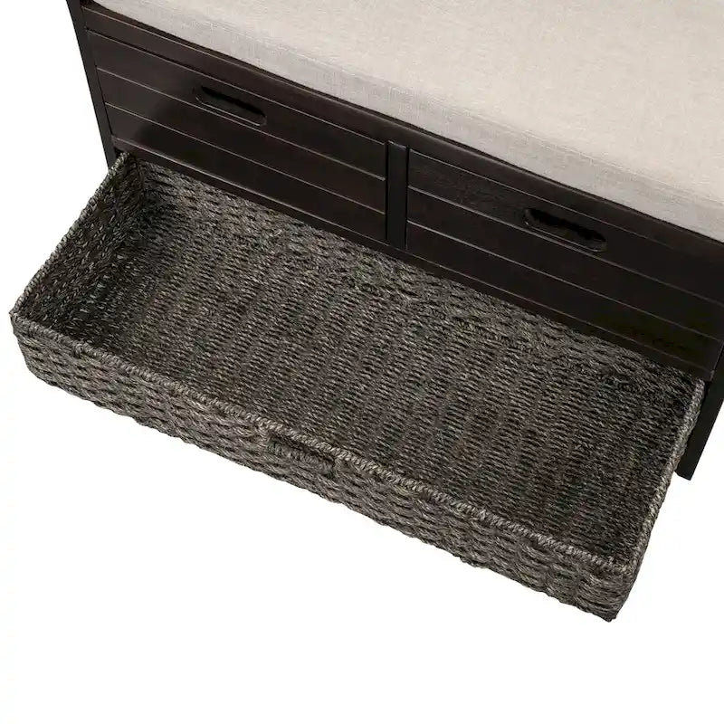 Storage Bench with Removable Basket and 2 Drawers