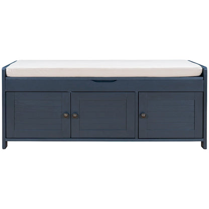 Storage Bench with 3 Shutter-shaped Doors