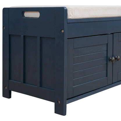 Storage Bench with 3 Shutter-shaped Doors