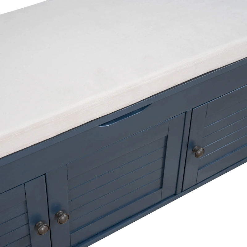 Storage Bench with 3 Shutter-shaped Doors