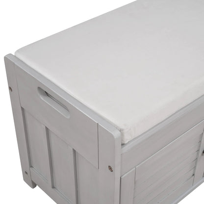 Storage Bench with 3 Shutter-shaped Doors