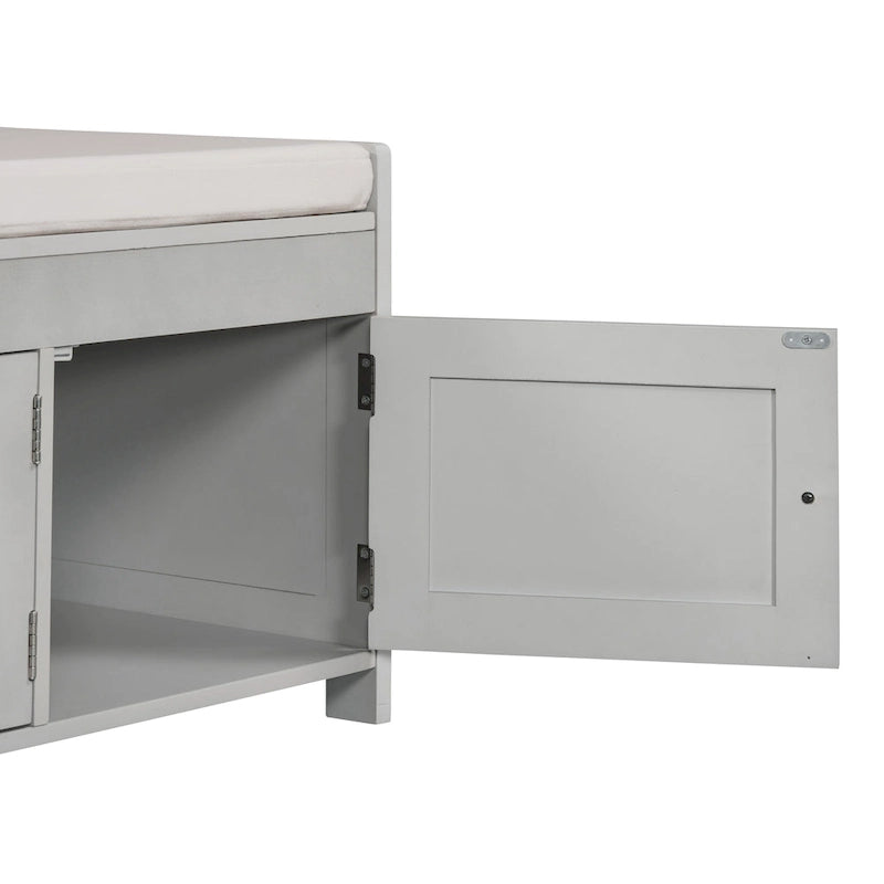 Storage Bench with 3 Shutter-shaped Doors