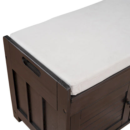 Storage Bench with 3 Shutter-shaped Doors