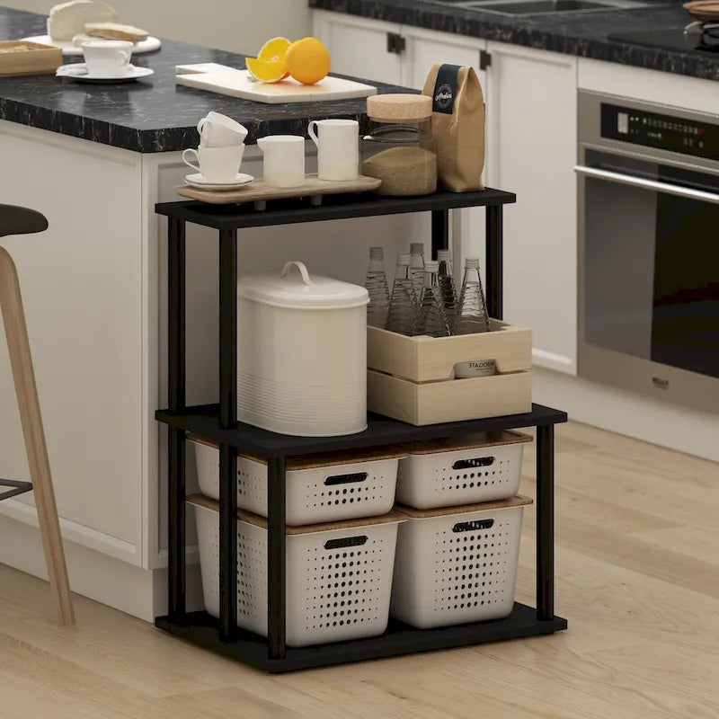 Furinno Turn-N-Tube 3-Tier Toolless Kitchen Storage Shelf