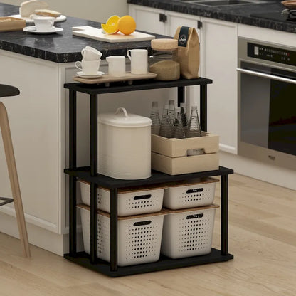 Furinno Turn-N-Tube 3-Tier Toolless Kitchen Storage Shelf