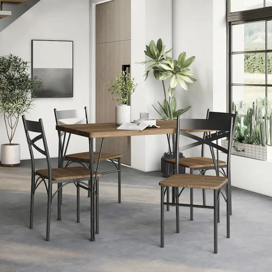 DH BASIC Small Space 4-Person Dining Set by Denhour