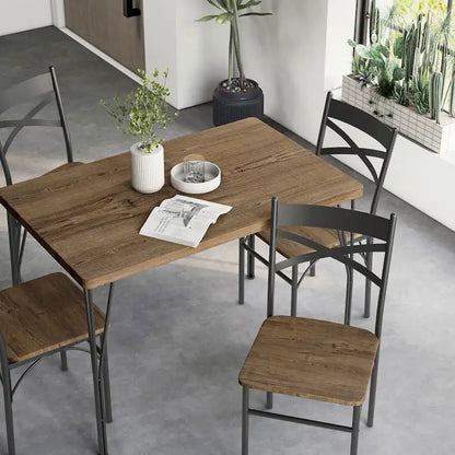 DH BASIC Small Space 4-Person Dining Set by Denhour