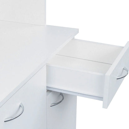 70.87 Tall Wardrobe& Kitchen Cabinet, with 6-Doors, 1-Open Shelves and 1-Drawer for bedroom,Walnut