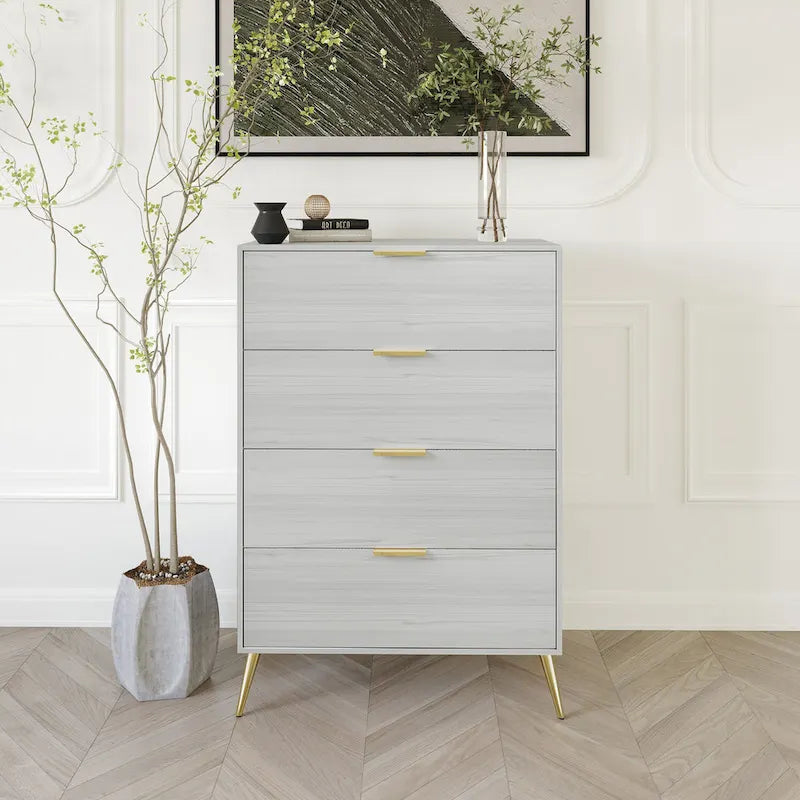 Contemporary 4-Drawers Wooden Chest