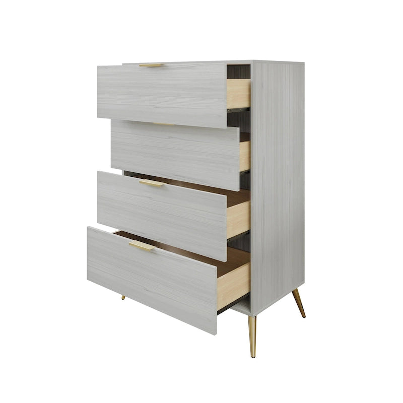 Contemporary 4-Drawers Wooden Chest