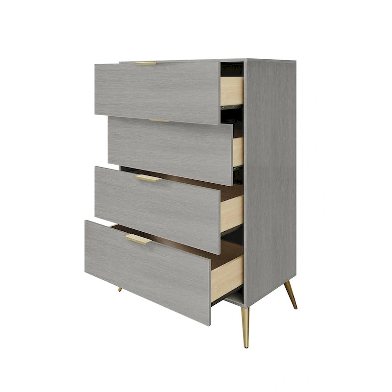 Contemporary 4-Drawers Wooden Chest