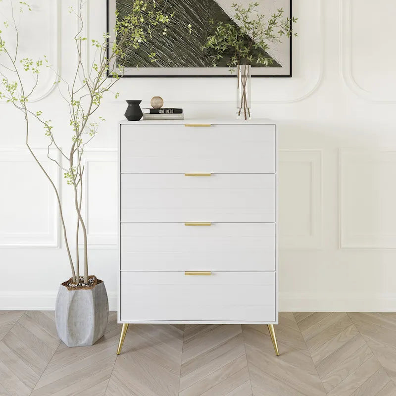 Contemporary 4-Drawers Wooden Chest