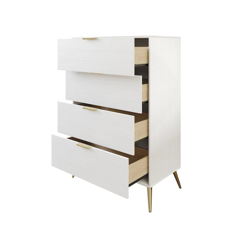Contemporary 4-Drawers Wooden Chest