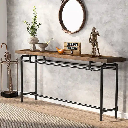 70.9 Inches Console Sofa Table for Living Room, Wood Entryway Table