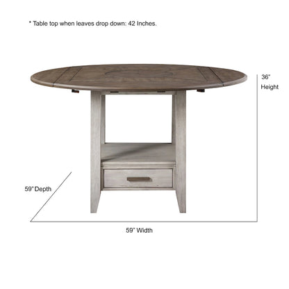 Steve Silver Two-tone Drop Leaf Counter Height Dining Table