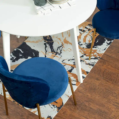 Roundhill Furniture Amoa Contemporary 3-Piece Dining Set, White Round Table and 2 Chairs