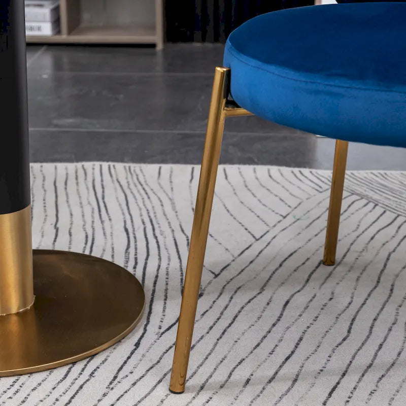 Roundhill Furniture Amoa Contemporary 3-Piece Dining Set, White Round Table and 2 Chairs