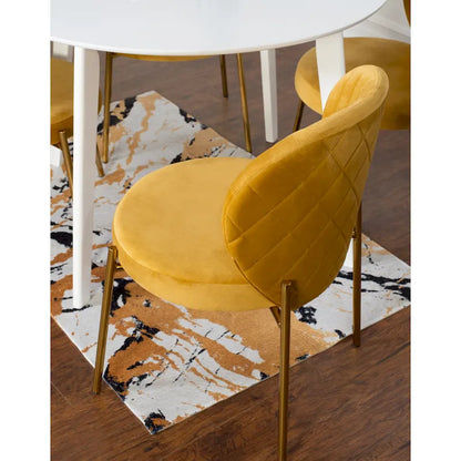 Roundhill Furniture Amoa Contemporary 3-Piece Dining Set, White Round Table and 2 Chairs